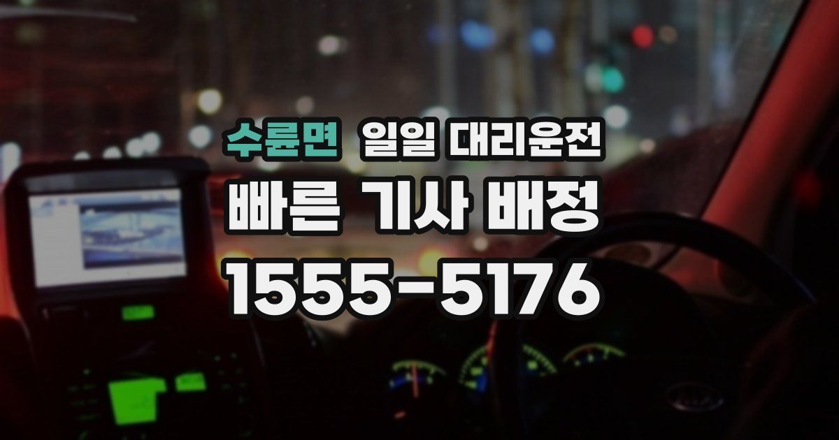 수륜면 일일 대리운전
