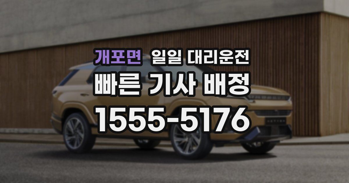 개포면 일일 대리운전