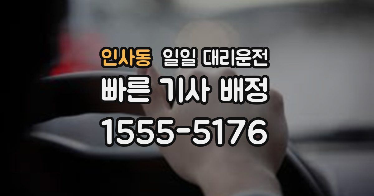 인사동 일일 대리운전