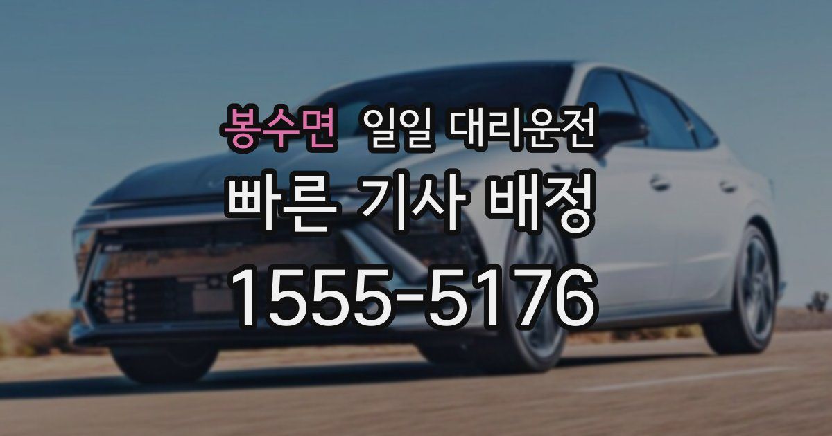 봉수면 일일 대리운전