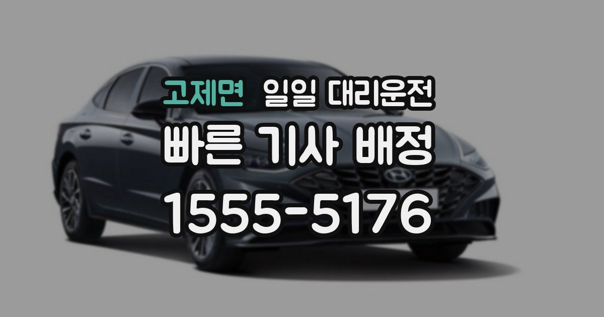 고제면 일일 대리운전