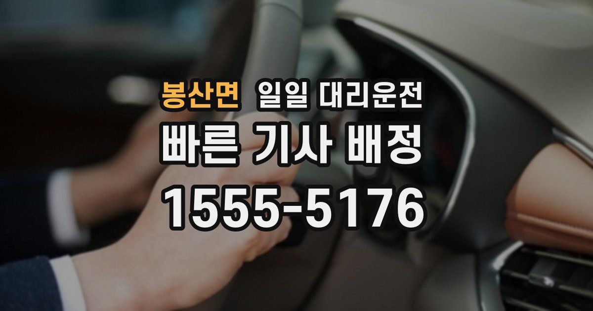봉산면 일일 대리운전