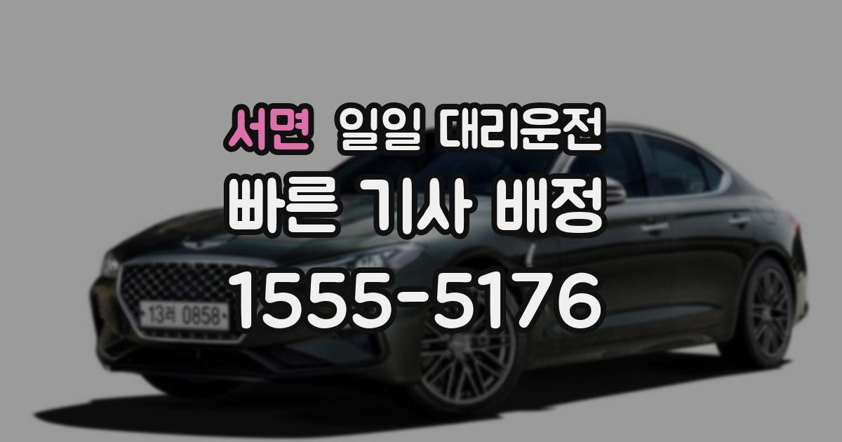 서면 일일 대리운전