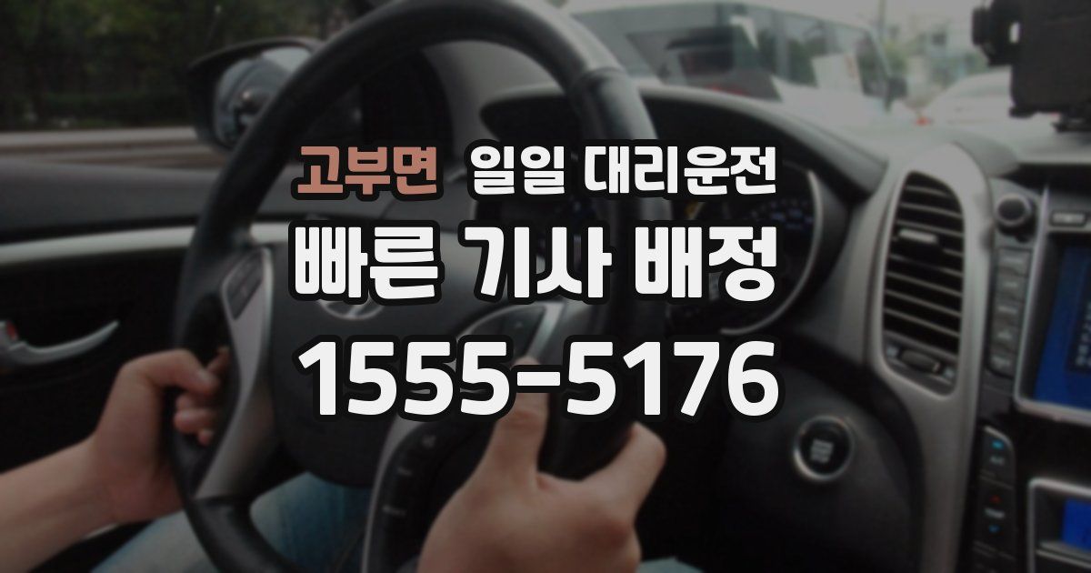 고부면 일일 대리운전