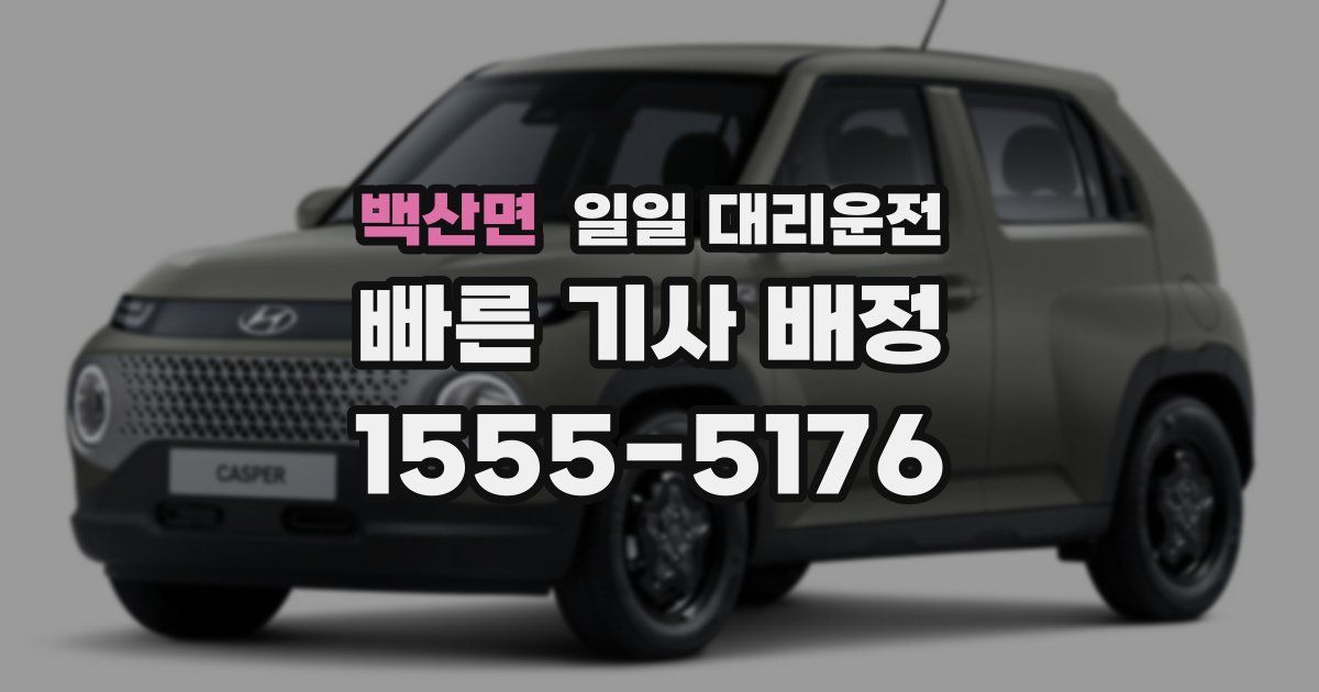 백산면 일일 대리운전