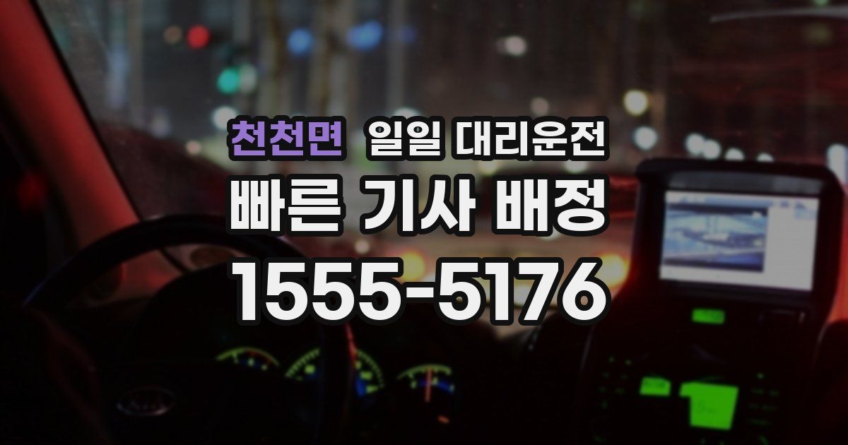 천천면 일일 대리운전