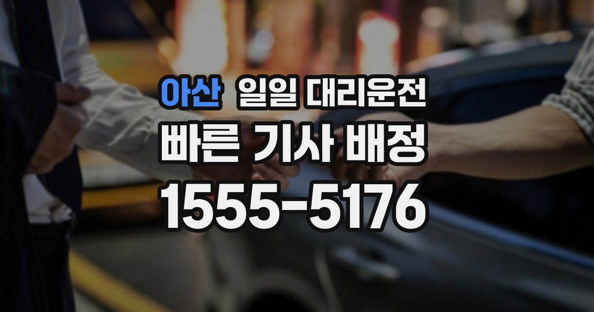 아산 일일 대리운전
