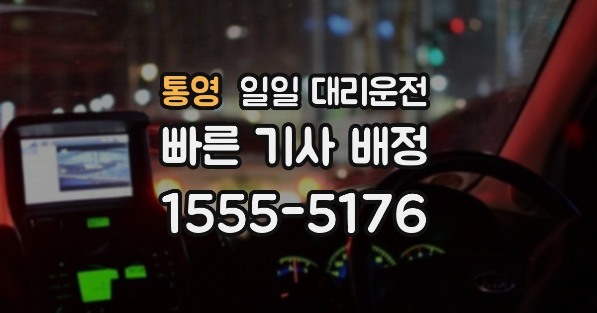 통영 일일 대리운전