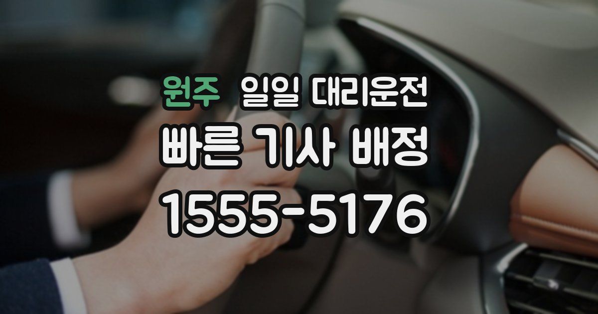 원주 일일 대리운전