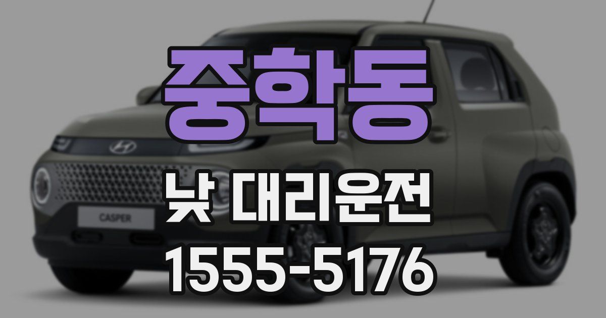 중학동 낮 대리운전