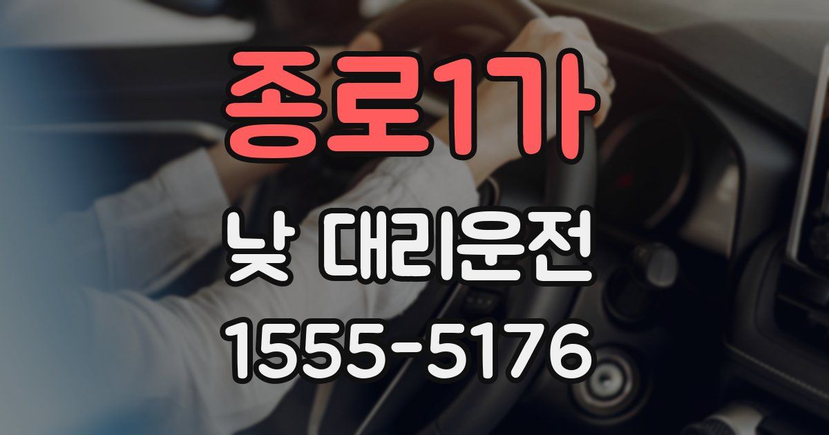 종로1가 낮 대리운전