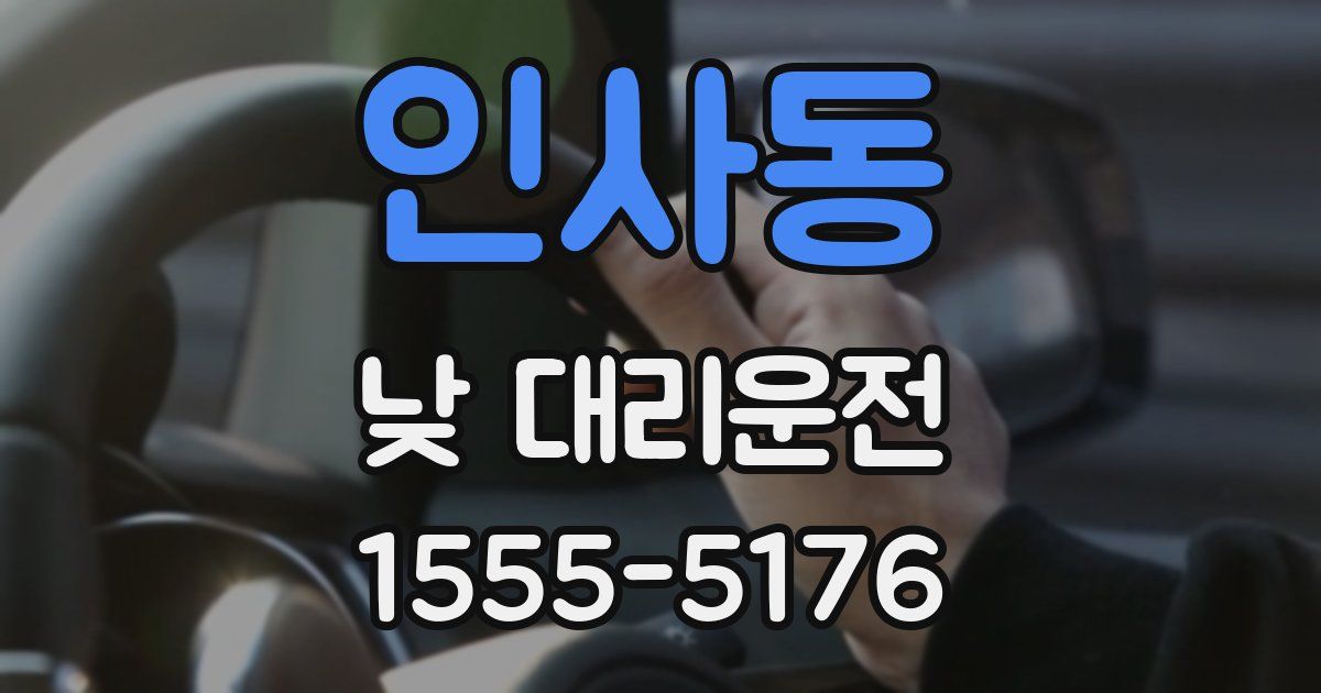 인사동 낮 대리운전