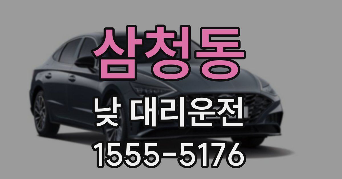 삼청동 낮 대리운전