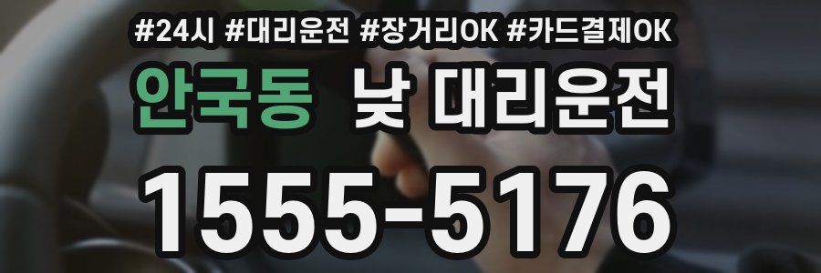 안국동 낮 대리운전