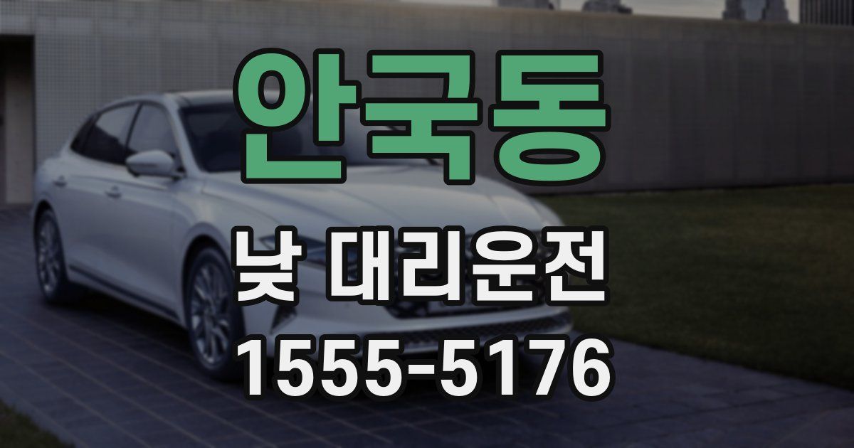 안국동 낮 대리운전