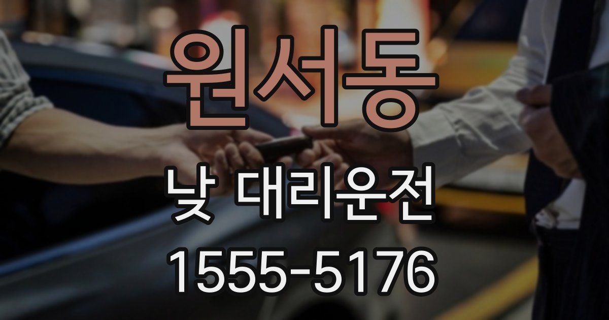 원서동 낮 대리운전