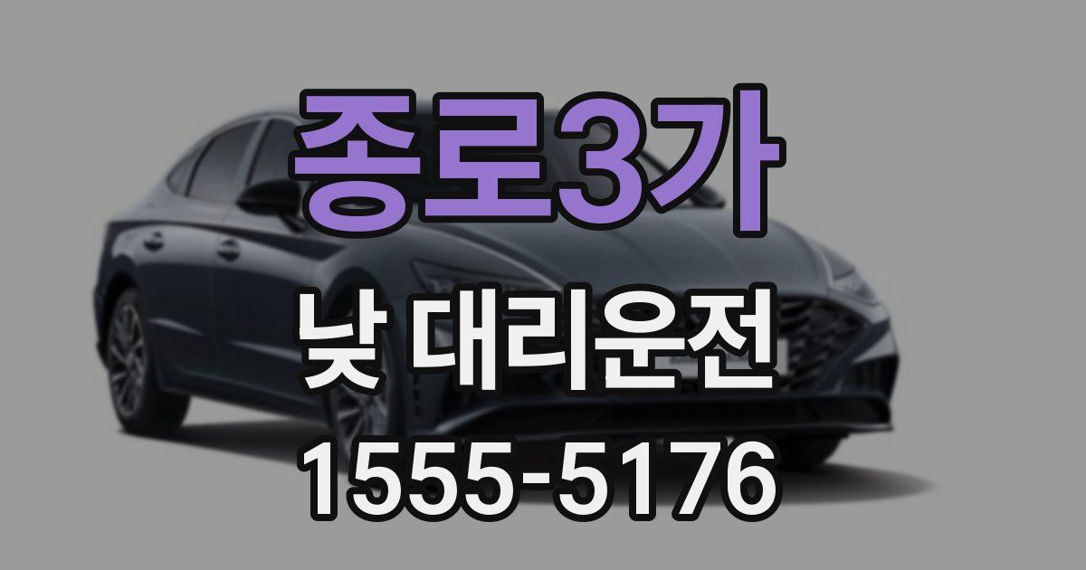 종로3가 낮 대리운전
