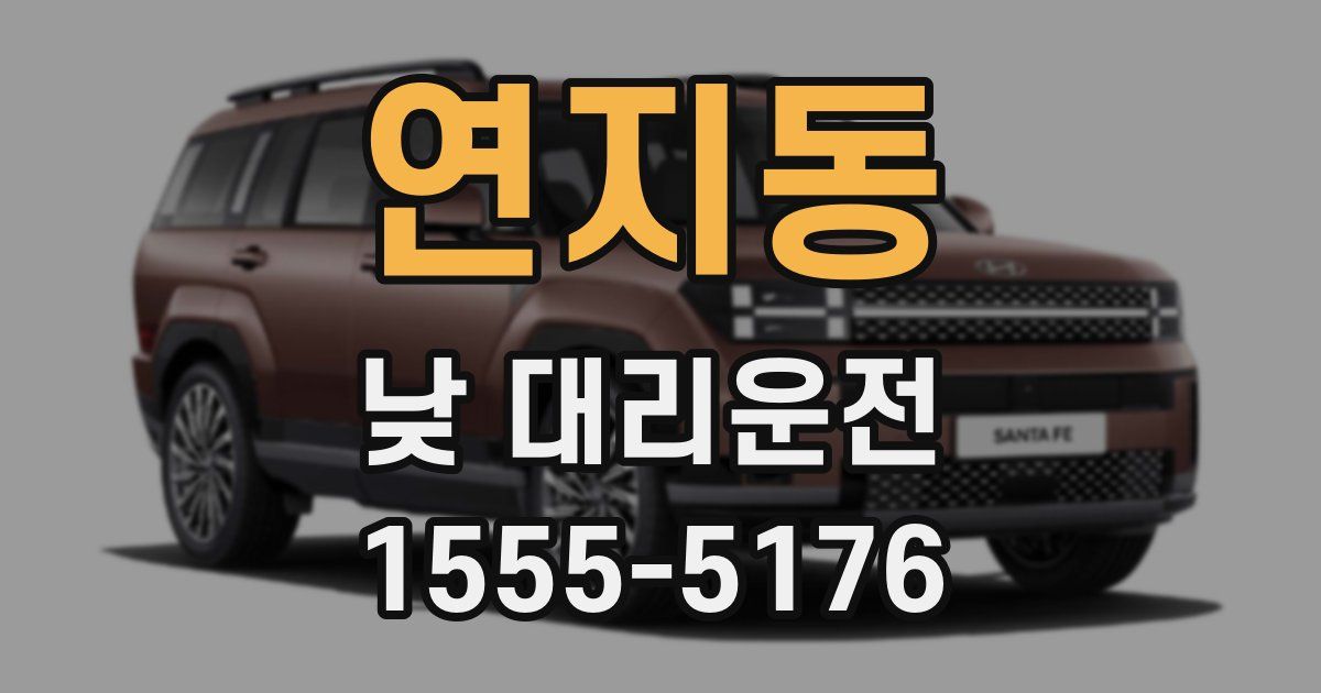 연지동 낮 대리운전