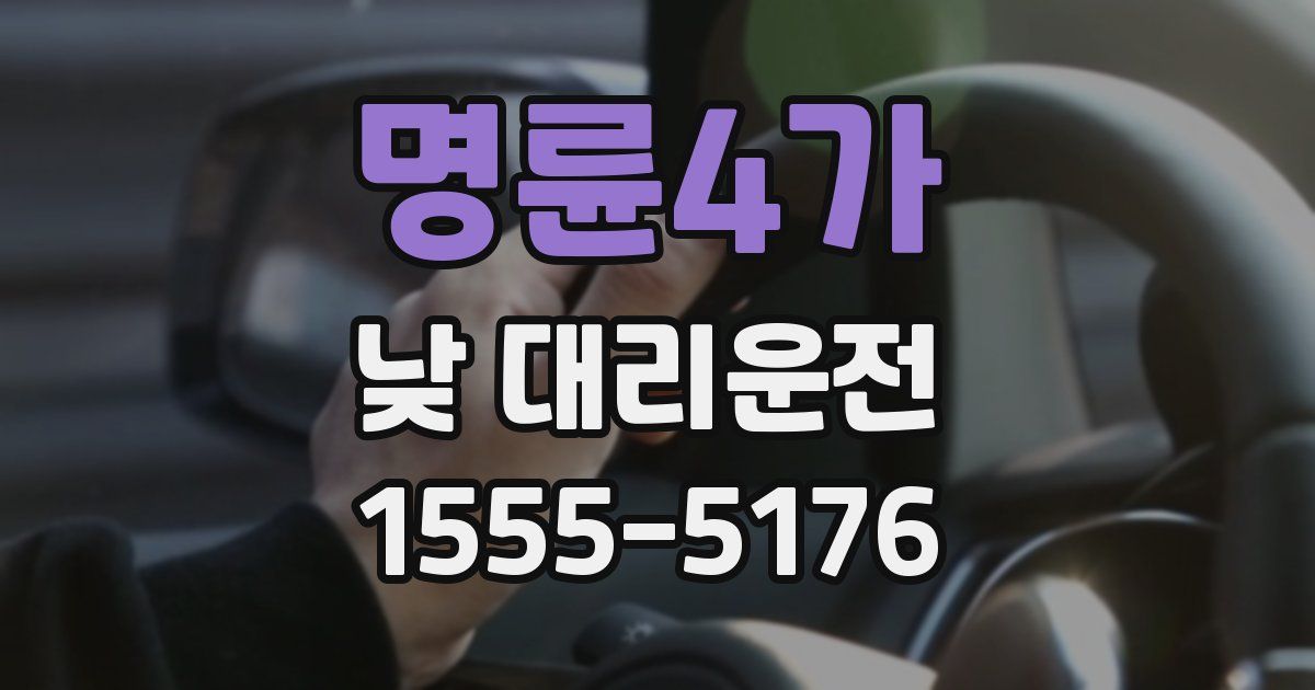 명륜4가 낮 대리운전