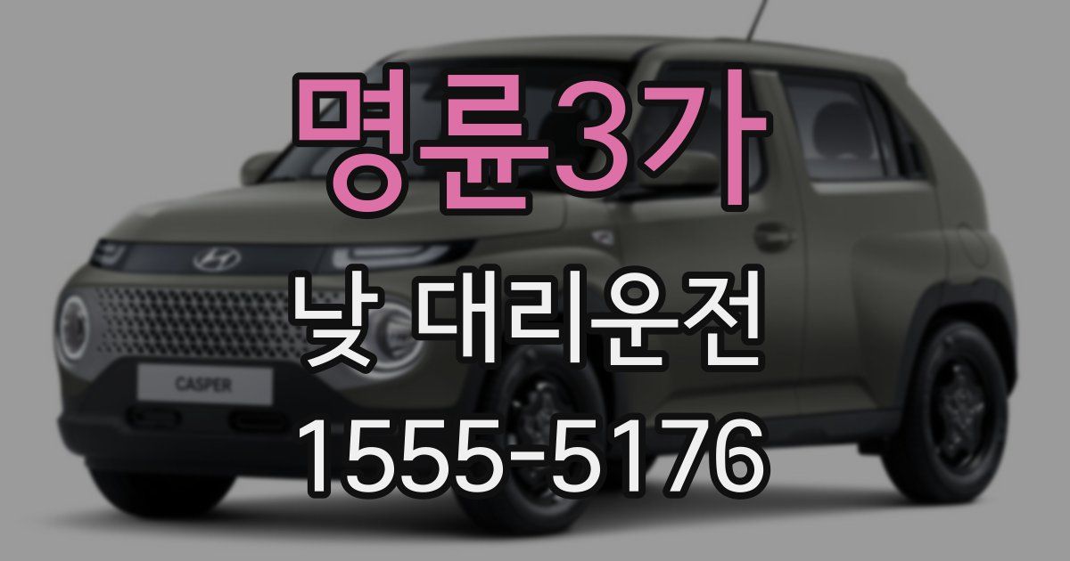 명륜3가 낮 대리운전