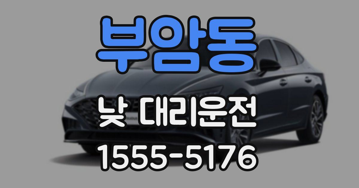 부암동 낮 대리운전