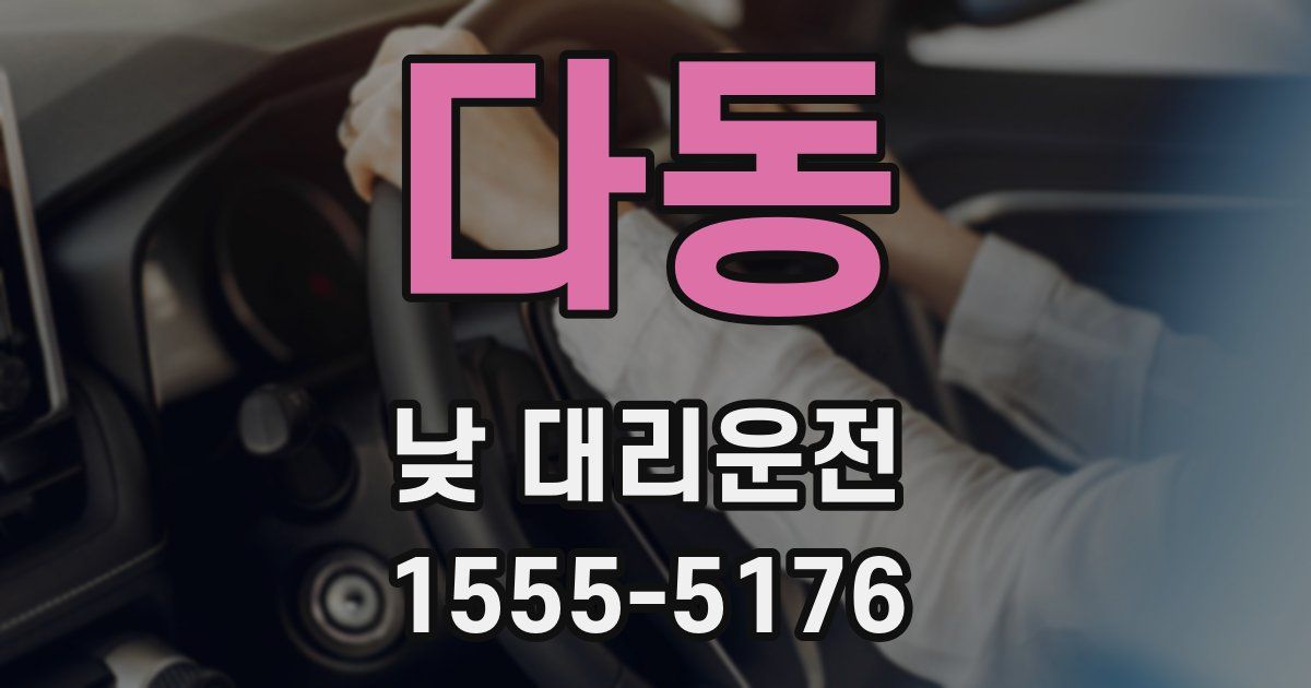 다동 낮 대리운전