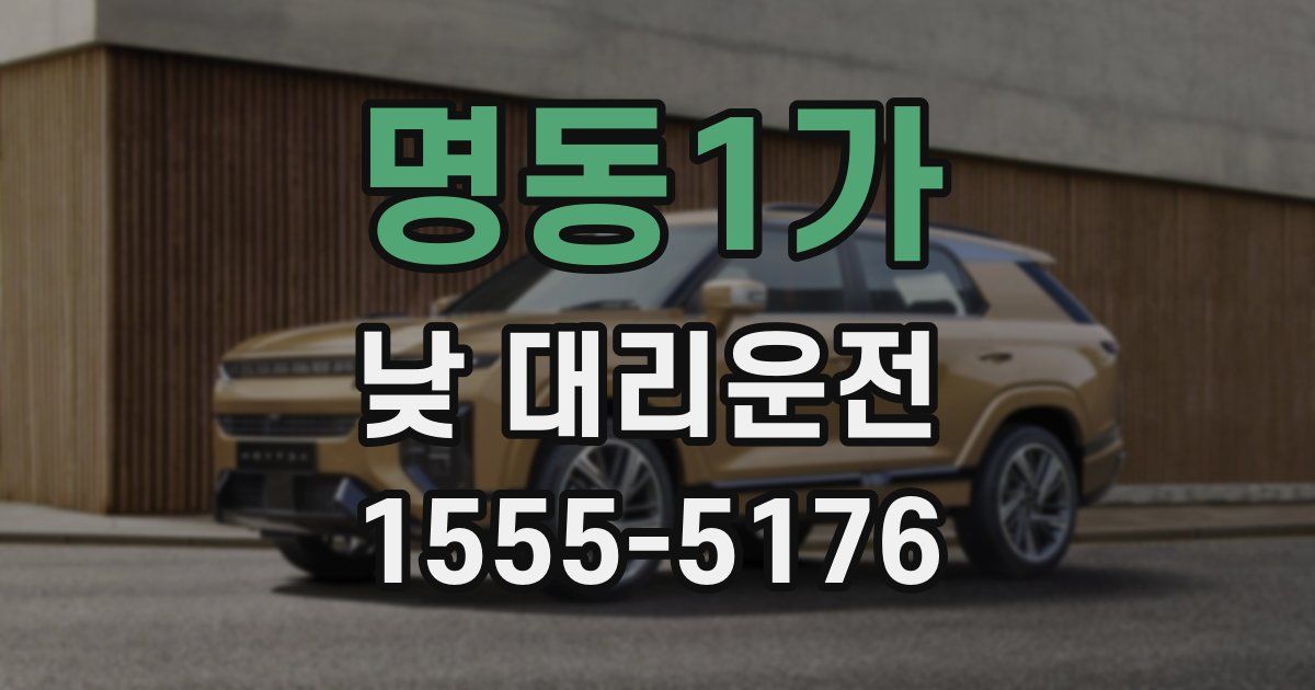 명동1가 낮 대리운전
