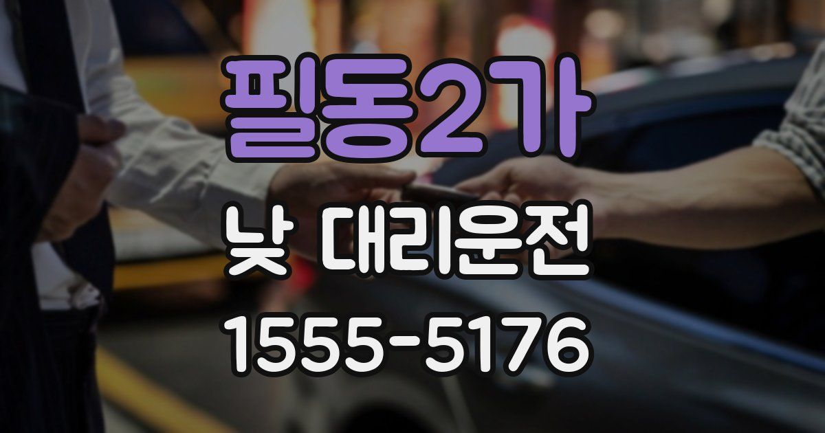 필동2가 낮 대리운전