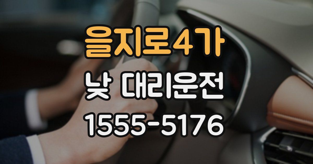 을지로4가 낮 대리운전
