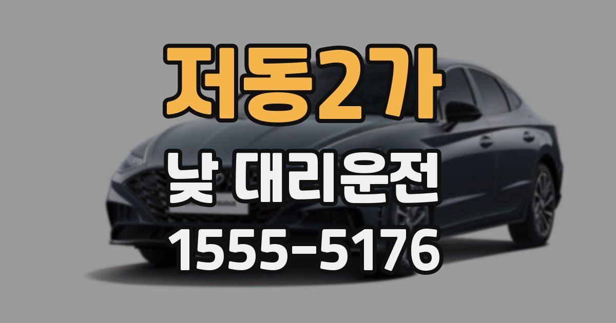저동2가 낮 대리운전