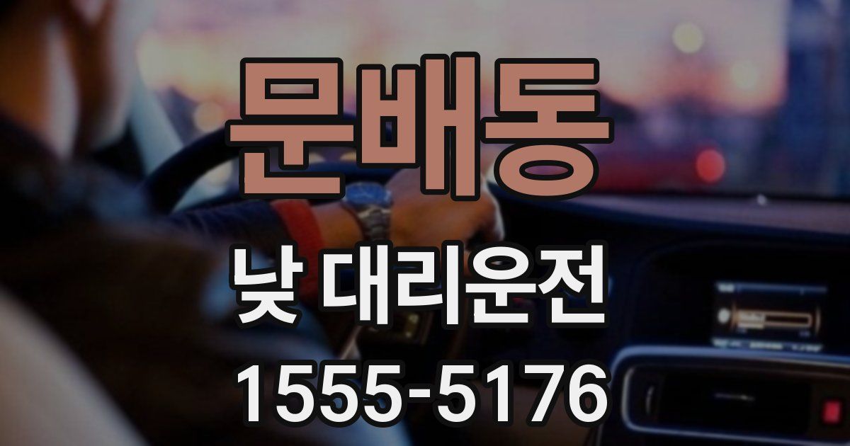 문배동 낮 대리운전