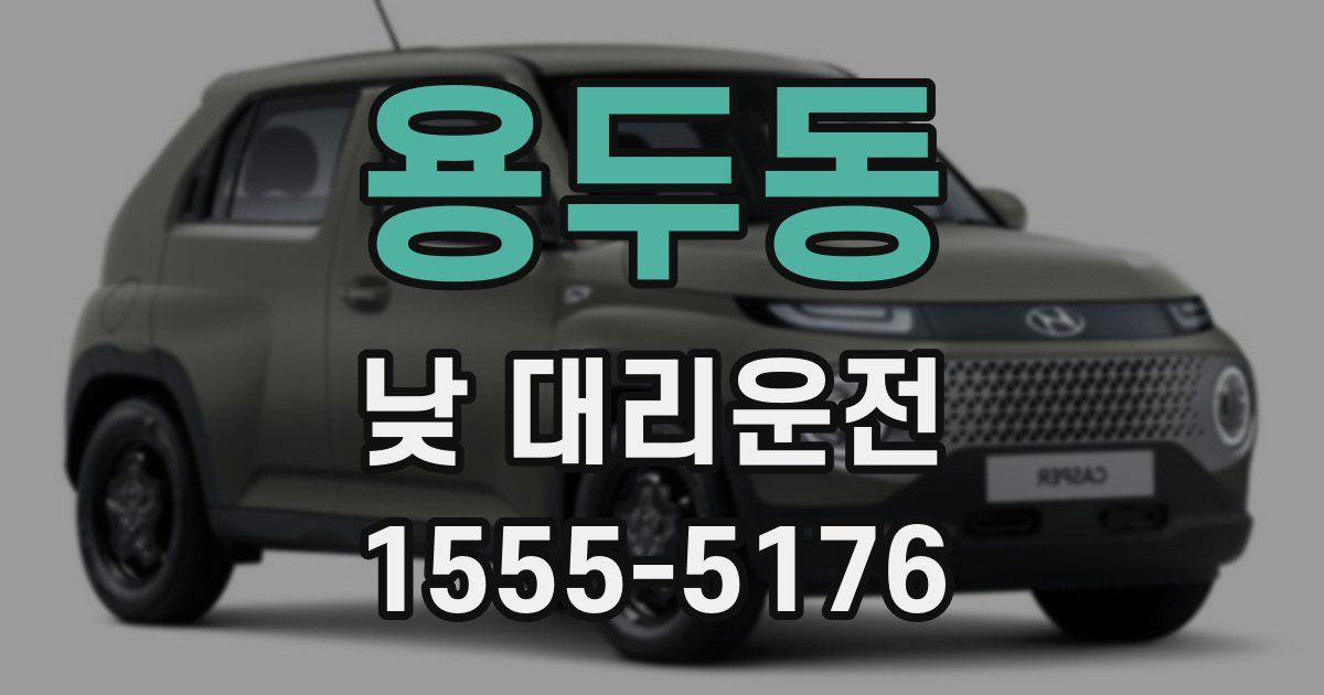 용두동 낮 대리운전