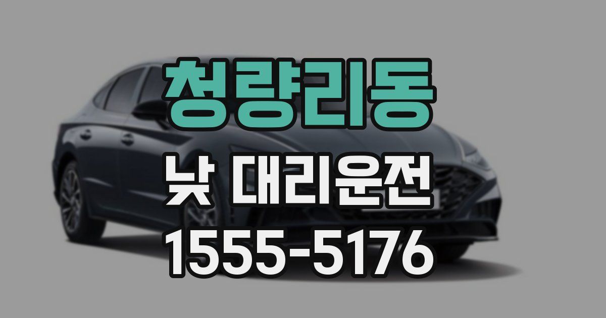 청량리동 낮 대리운전