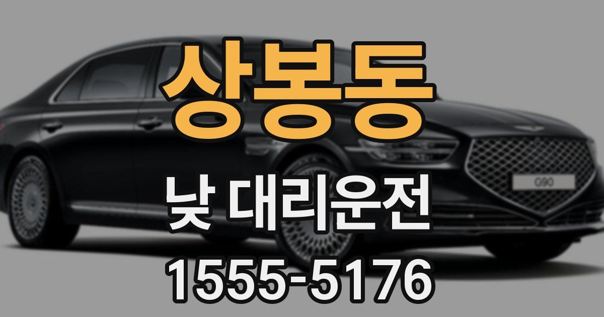 상봉동 낮 대리운전