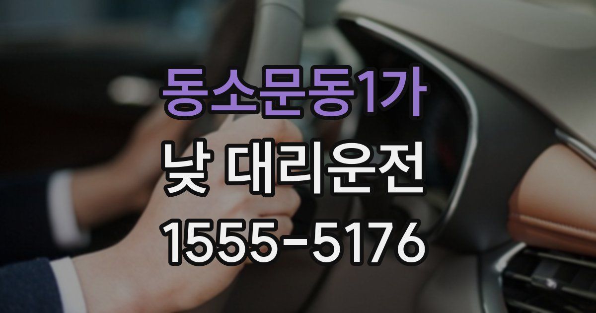 동소문동1가 낮 대리운전