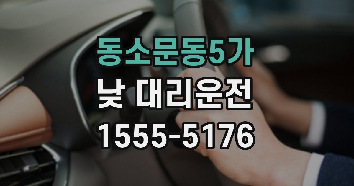 동소문동5가 낮 대리운전