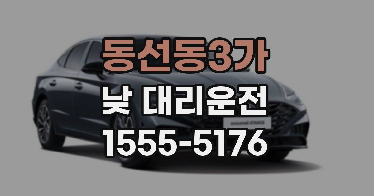 동선동3가 낮 대리운전