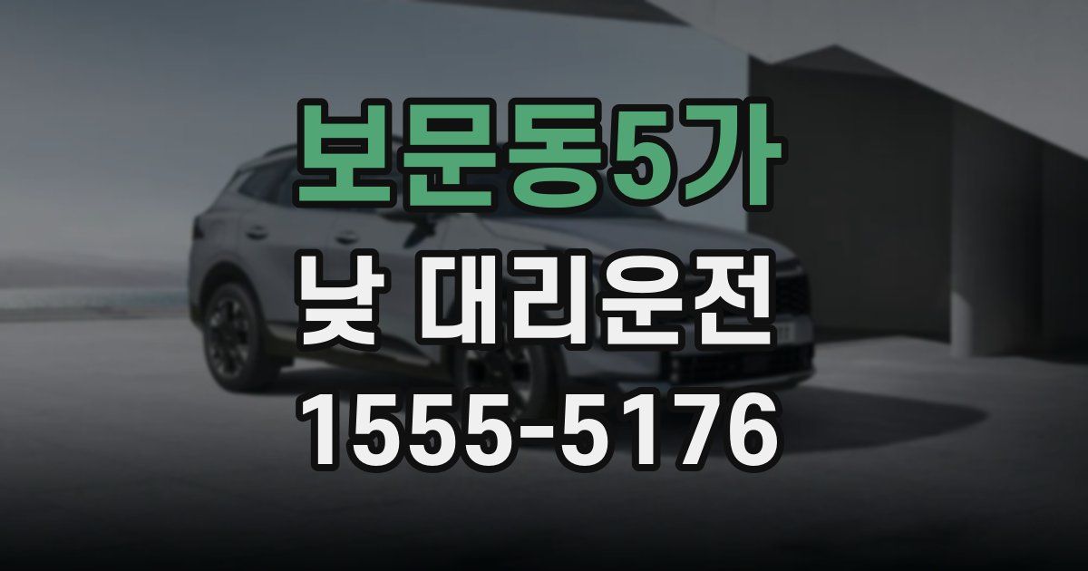 보문동5가 낮 대리운전
