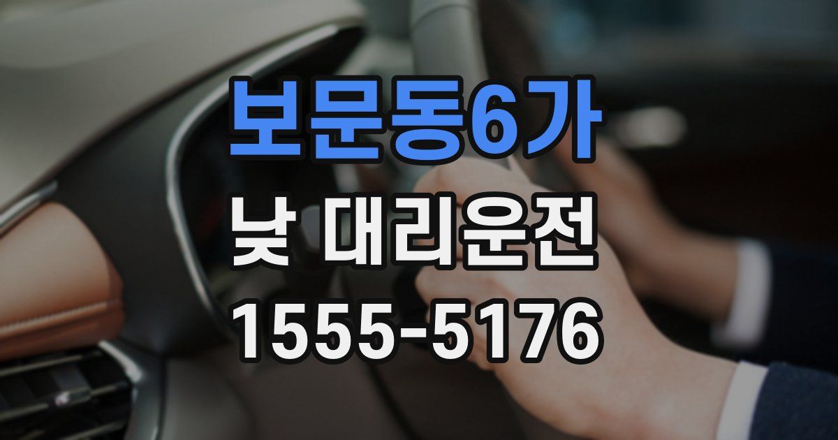 보문동6가 낮 대리운전