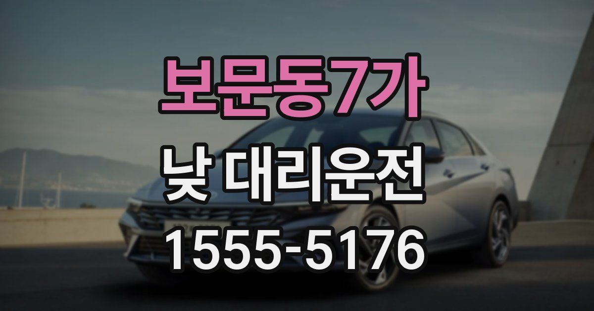 보문동7가 낮 대리운전