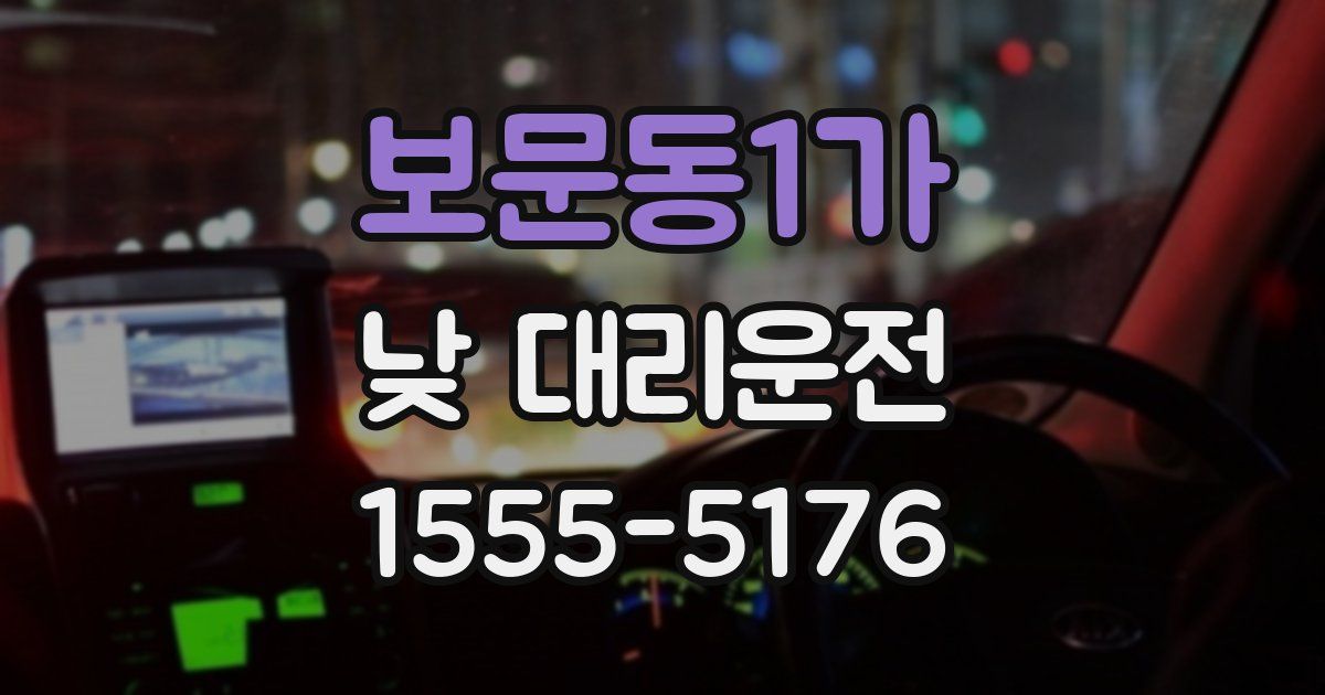 보문동1가 낮 대리운전