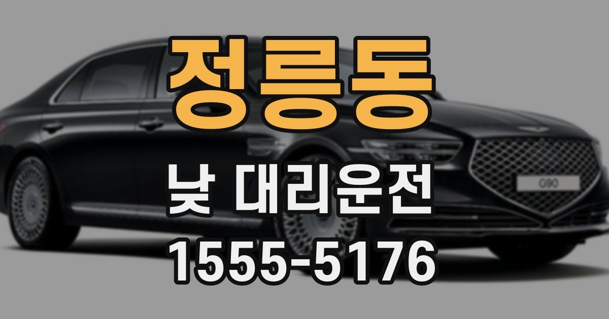 정릉동 낮 대리운전