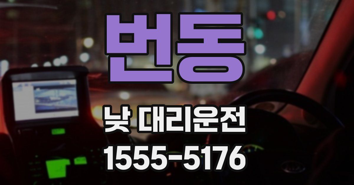 번동 낮 대리운전