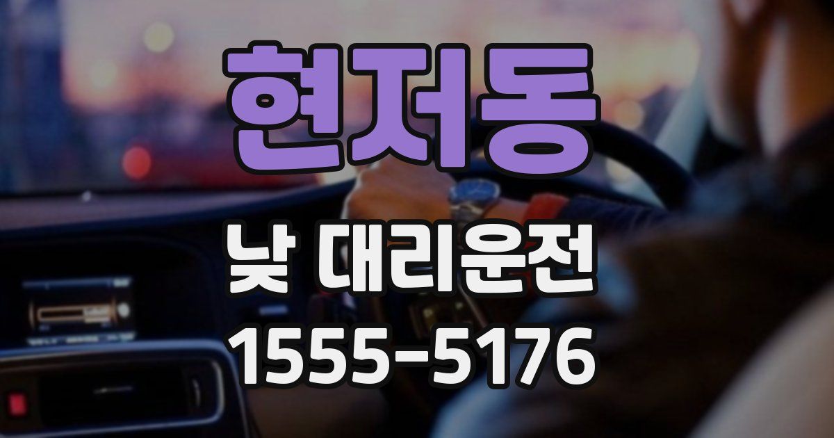 현저동 낮 대리운전