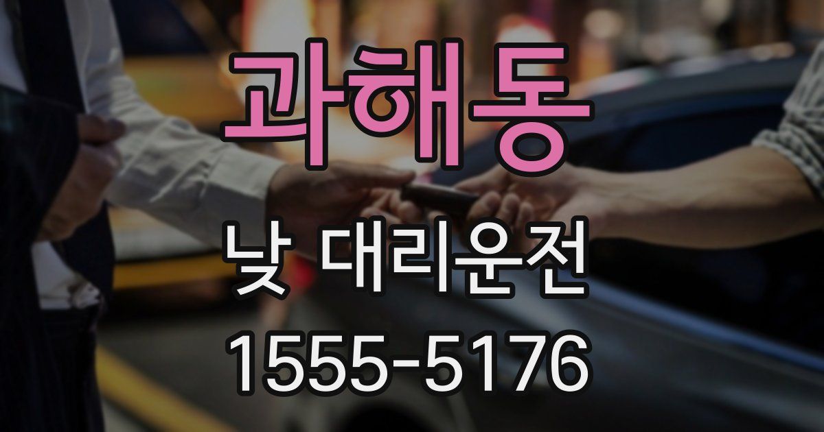과해동 낮 대리운전