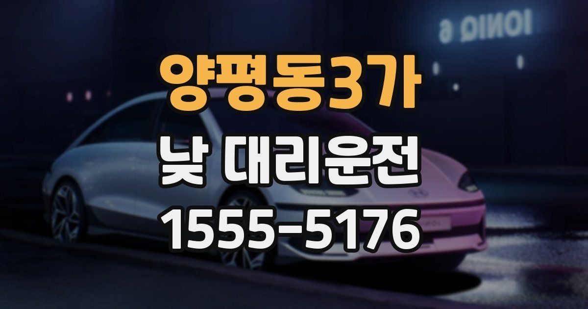양평동3가 낮 대리운전