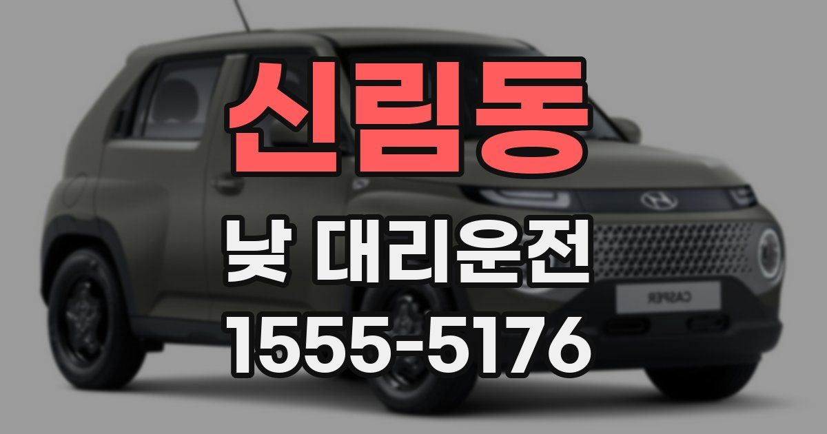 신림동 낮 대리운전