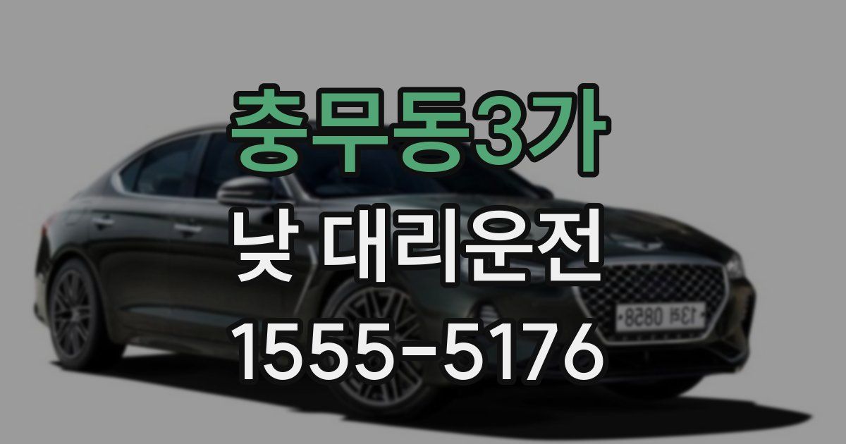 충무동3가 낮 대리운전