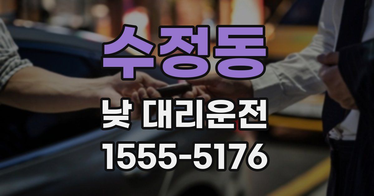 수정동 낮 대리운전