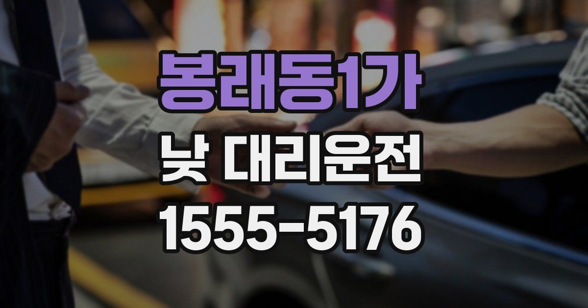 봉래동1가 낮 대리운전